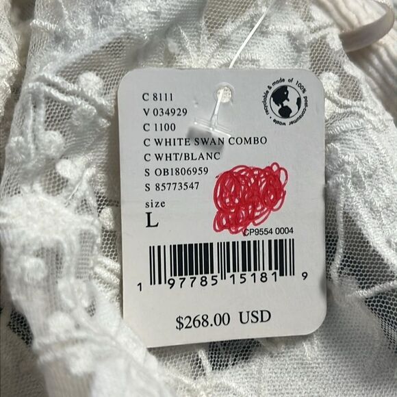 Free People Flower Bud Baby Maxi Top White L - Picture 8 of 9